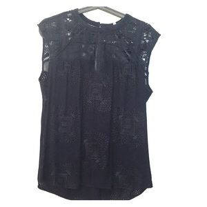 Daniel Rainn navy Lace blouse size small